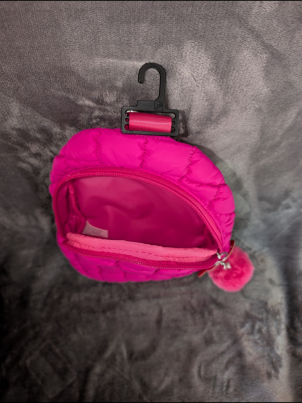 Adorable Wonder Nation Puffer Sling Bag Daisy Light Blue Hot Pink W Fun Charm - Picture 13 of 15